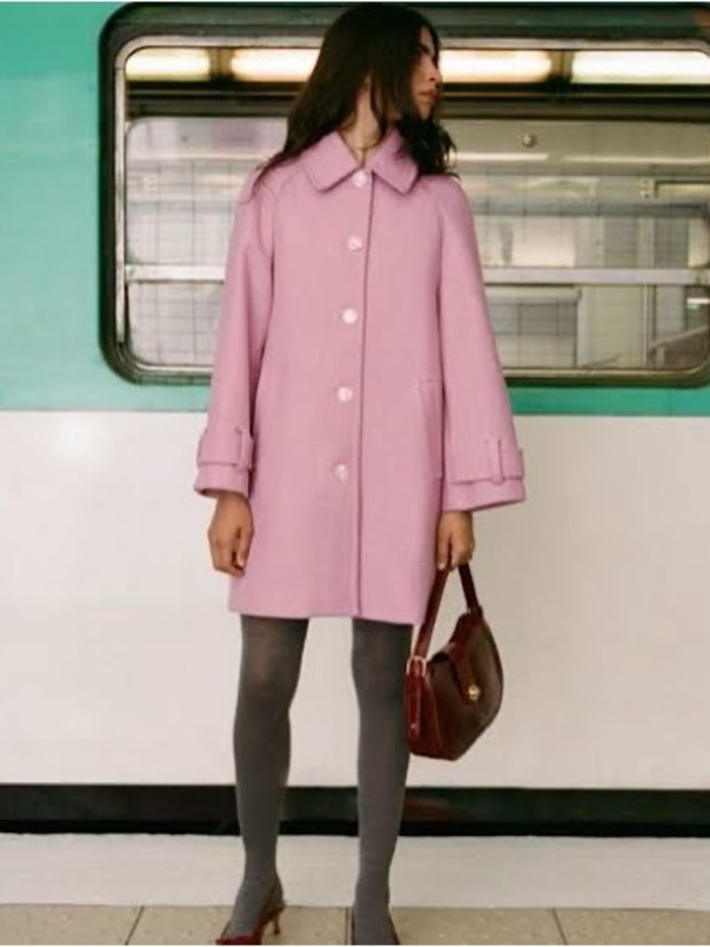 Rouge Paris Edwin Pink Wool Coat 💗